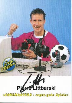 Pierre Littbarski  DFB & Sponsoren   Fußball Autogrammkarte original signiert 