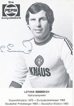 Lothar Emmerich † 2003   Würzburger Kickers  &  DFB & Sponsoren   Fußball Autogrammkarte original signiert 