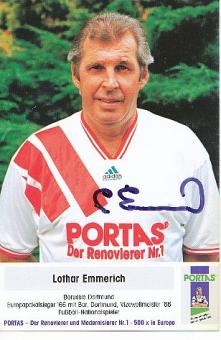 Lothar Emmerich † 2003  DFB  Portas  Fußball Autogrammkarte original signiert 
