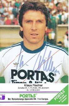 Klaus Fischer  DFB  Portas  Fußball Autogrammkarte original signiert 