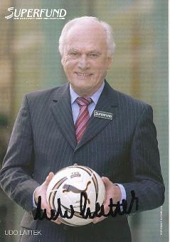 Udo Lattek † 2015  Trainer Legende  Fußball Autogrammkarte original signiert 