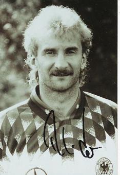 Rudi Völler  DFB Weltmeister WM 1990  Fußball Autogramm Foto original signiert 