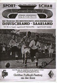 Kurt Clemens † 2021 Nationalteam Saarland 1950 DFB   Fußball Autogramm Foto original signiert 