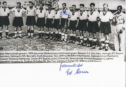 2  x  Edmund Conen † 1990 DFB WM 1934   Fußball Autogramm Foto original signiert 