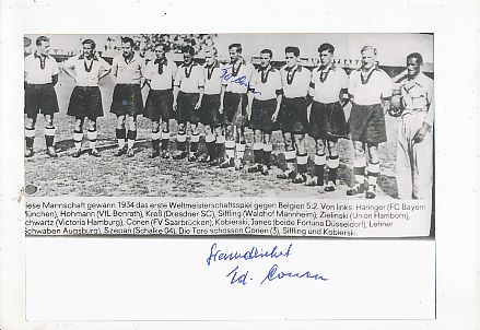 2  x  Edmund Conen † 1990 DFB   Fußball Autogramm Foto original signiert 