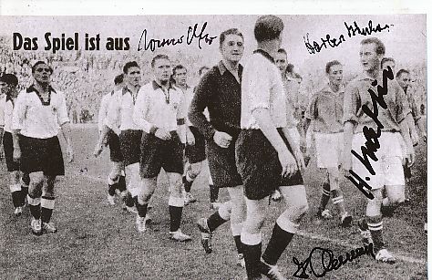 Kurt Clemens,Herbert Martin,Jakob Balzert,  ?  , DFB : Saarland 1953 Fußball Autogramm Foto original signiert 