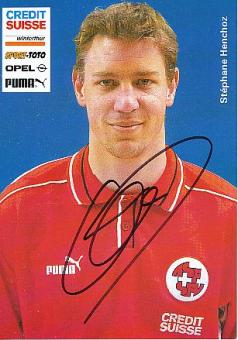 Stephane Henchoz   Schweiz  Fußball Autogrammkarte  original signiert 