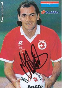 Nestor Subiat   Schweiz  Fußball Autogrammkarte  original signiert 