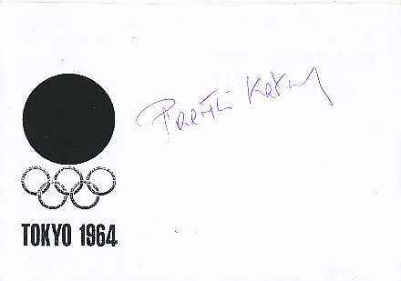 Karoly Palotai † 2018   Ungarn Schiedsrichter & Gold Olympia 1964  Fußball Autogramm Blatt original signiert 