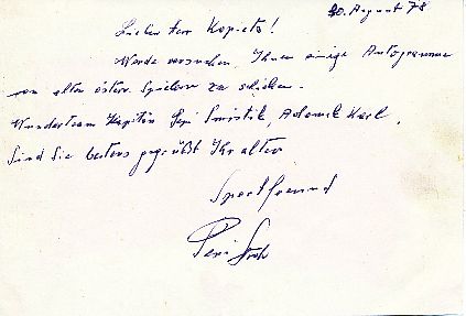 Josef „Pepi“ Stroh † 1991  Österreich WM 1938  Fußball Autogramm Blatt  original signiert 