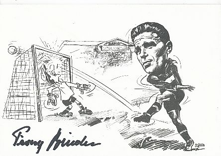 Franz „Bimbo“ Binder † 1989 Österreich  Fußball Autogramm Blatt  original signiert 