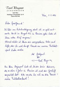 Theodor "Turl" Wagner † 2020 Österreich WM 1954  Fußball Autogramm Blatt  original signiert 
