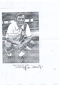 Robert Hosp † 2021  Schweiz WM 1966 & Lausanne Sports  Fußball Autogramm Blatt  original signiert 