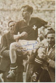 Charles Antenen † 2000   Schweiz WM 1950 + 1954  Fußball Autogramm Foto  original signiert 