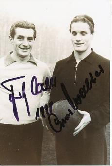 Fritz Walter † 2002 &  Ottmar Walter † 2013  DFB Weltmeister WM 1954  Fußball Autogramm Foto original signiert 