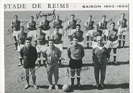 Jean Vincent † 2013  Stade De Reims  Mannschaftskarte  1962- 1963  Fußball Autogrammkarte  original signiert 