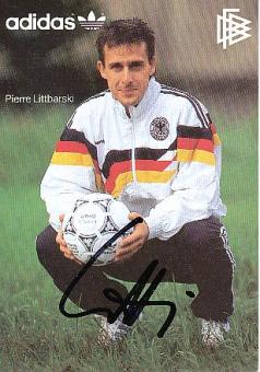Pierre Littbarski  DFB   Weltmeister WM 1990  Fußball Autogrammkarte original signiert 
