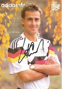 Pierre Littbarski  DFB   EM 1988  Fußball Autogrammkarte original signiert 