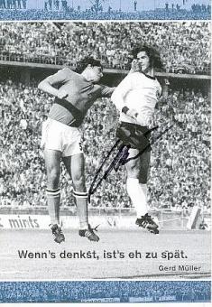 Gerd Müller † 2021  DFB Weltmeister WM 1974  Fußball Autogrammkarte original signiert 