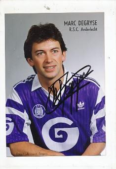 Marc Degryse   RSC Anderlecht   Fußball Autogramm Foto original signiert 
