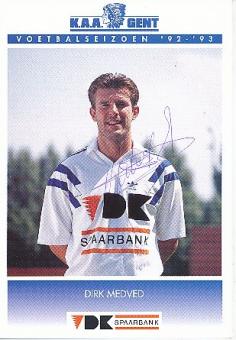 Dirk Medved  K.A.A. Gent  Fußball Autogrammkarte original signiert 
