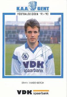 Erwin Vandenbergh  K.A.A. Gent  Fußball Autogrammkarte original signiert 