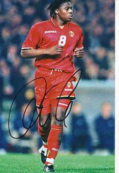Emile Mpenza  Belgien  Fußball Autogramm Foto  original signiert 
