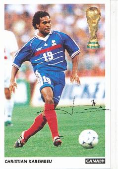 Christian Karembeu  Frankreich  Weltmeister WM 1998  Fußball Autogrammkarte original signiert 
