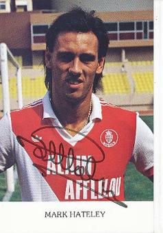 Mark Hateley  AS Monaco  Fußball Autogrammkarte original signiert 