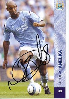 Nicolas Anelka   Manchester City  Fußball Autogrammkarte original signiert 