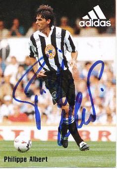 Philippe Albert  Newcastle United  Fußball Autogrammkarte original signiert 