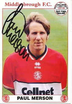 Paul Merson   FC Middlesbrough  Fußball Autogrammkarte original signiert 