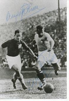 2  x  Angelo Schiavio † 1990  Italien Weltmeister WM 1934  Fußball  Autogramm Foto  original signiert 
