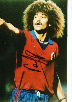 Carlos Valderrama  Kolumbien   Fußball Autogramm Foto original signiert 