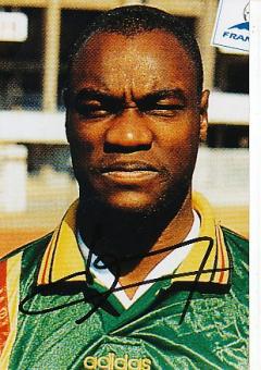 Patrick M’Boma Kamerun  WM 1998  Fußball Autogramm Foto original signiert 