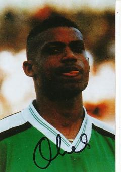 Sunday Oliseh  Nigeria  WM 1998  Fußball Autogramm Foto original signiert 