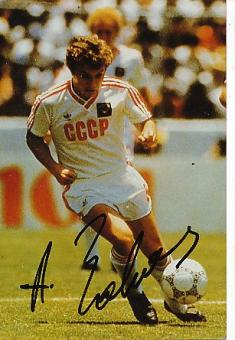 Alexander Zavarov  Rußland WM 1990  Fußball Autogramm Foto original signiert 