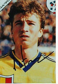 Dan Petrescu   Rumänien WM 1990 Fußball Autogramm Foto original signiert 