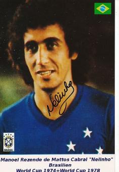 Nelinho Brasilien WM 1974  Fußball Autogramm Foto original signiert 