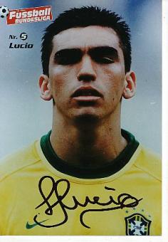 Lucio   Brasilien Weltmeister WM 2002   Fußball Autogramm Foto original signiert 