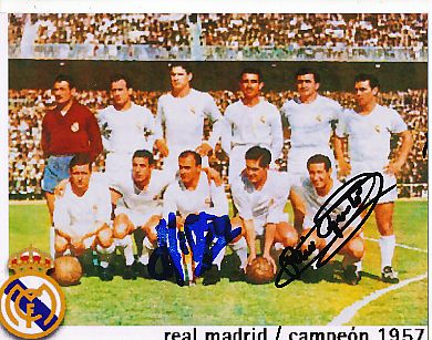 Alfredo Di Stefano † 2014 & Francisco Gento † 2022   Real Madrid   Fußball Autogramm Foto original signiert 