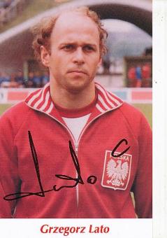 Grzegorz Lato  Polen WM 1974  Fußball Autogrammkarte original signiert 