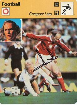 Grzegorz Lato  Polen Gold Olympia 1972 & WM 1974  Fußball Autogrammkarte original signiert 
