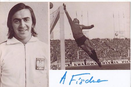 Andrzej Fischer † 2018  Polen  WM 1974   Fußball Autogramm Foto original signiert 
