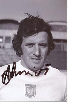 Adam Musial † 2020  Polen  WM 1974   Fußball Autogramm Foto original signiert 