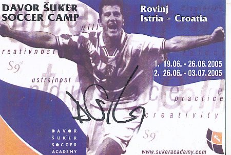 Davor Suker  Kroatien  Fußball Autogrammkarte original signiert 