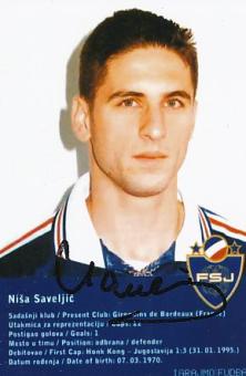 Nisa Saveljic  Jugoslawien  Fußball Autogramm  Foto original signiert 