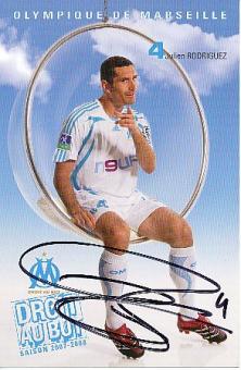 Julien Rodriguez   Olympique Marseille  Fußball Autogrammkarte original signiert 