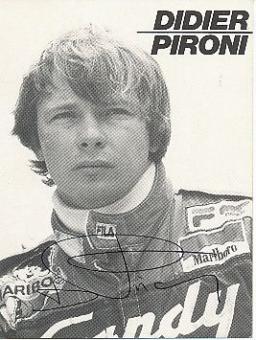 Didier Pironi † 1987 FRA Ferrari  Formel 1  Auto Motorsport  Autogrammkarte  original signiert 
