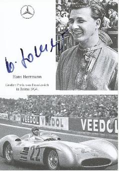 Hans Herrmann Mercedes  Formel 1  Auto Motorsport  Autogrammkarte  original signiert 